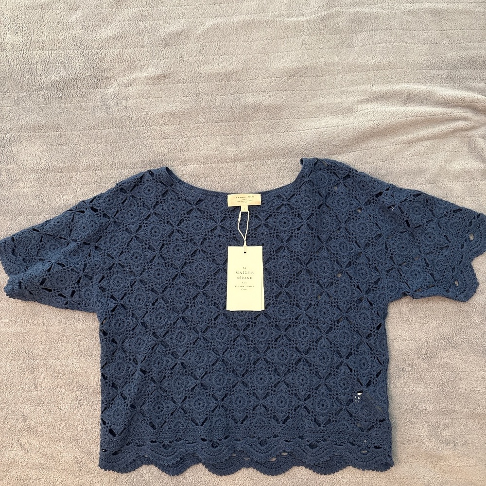 Sézane NWT Dorine Top. In Bleu Ocean